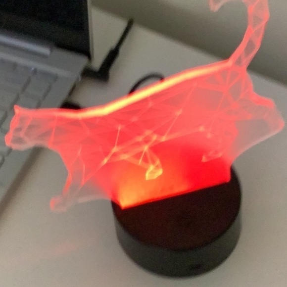 3D Cat Night Light Touch Switch 7 Color Change LED Table Desk Lamp New in Box - Picture 5 of 5